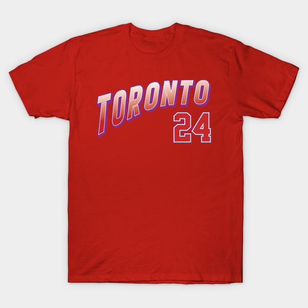 Retro Toronto Number 24 T-Shirt by Cemploex_Art